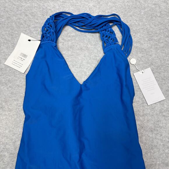 Mikoh Blue Topanga Macrame Halter One Piece Swimsuit Size XS - Picture 2 of 10